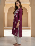 Burgundy Haya plus size modal kurti