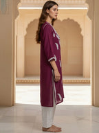 Burgundy Haya plus size modal kurti