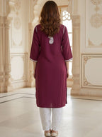 Burgundy Haya plus size modal kurti