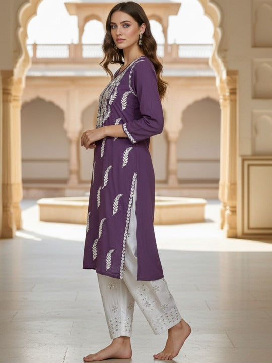 Lavender Haya plus size modal kurti