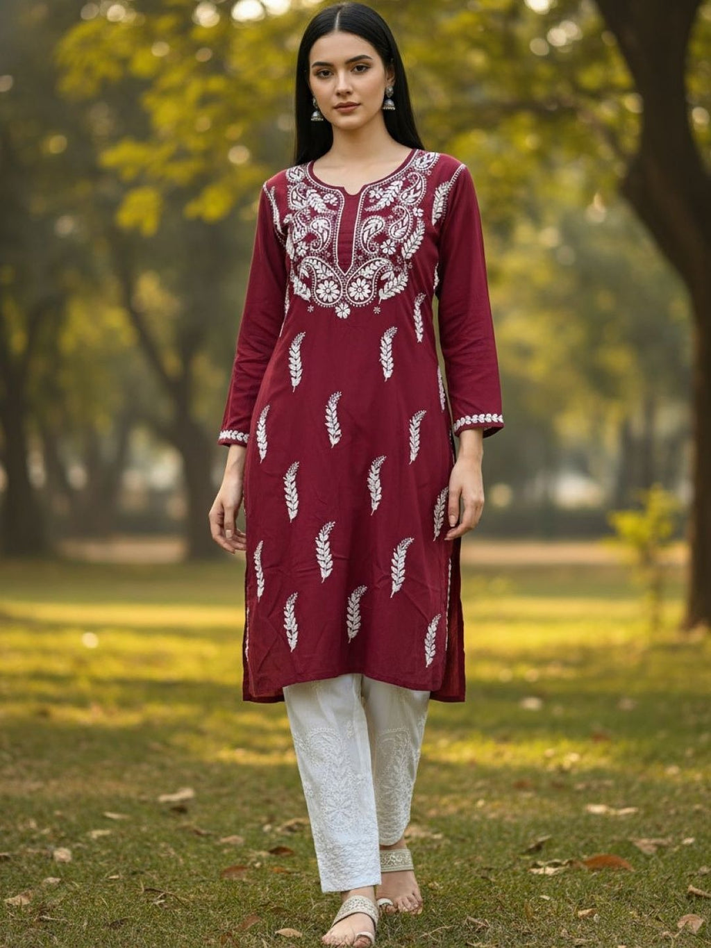 Maroon Haya plus size modal kurti