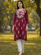 Maroon Haya plus size modal kurti
