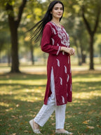 Maroon Haya plus size modal kurti