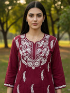 Maroon Haya plus size modal kurti