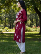 Maroon Haya plus size modal kurti