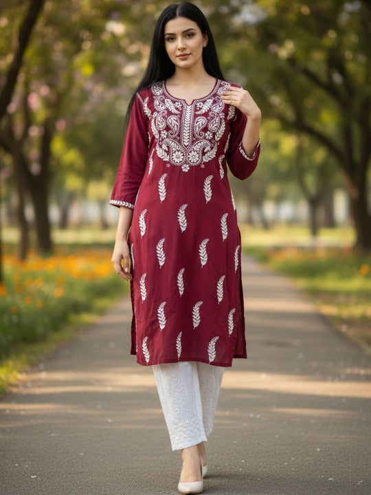 Maroon Haya plus size modal kurti