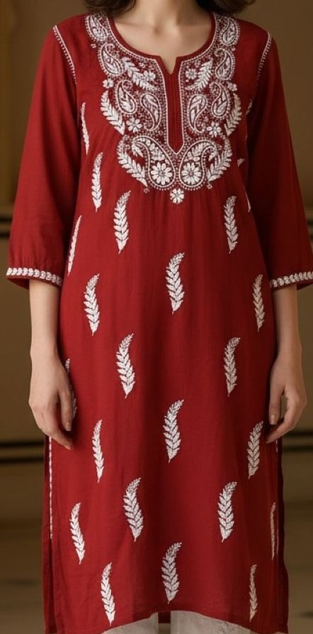 Red Haya plus size modal kurti