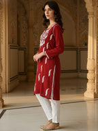 Red Haya plus size modal kurti