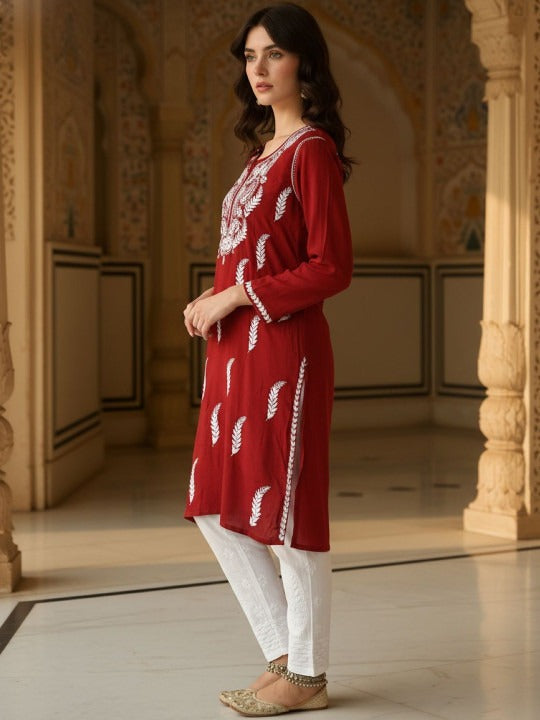 Red Haya plus size modal kurti