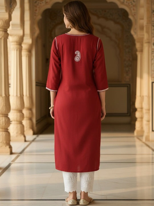 Red Haya plus size modal kurti