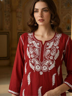 Red Haya plus size modal kurti