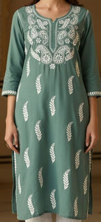 Spanish Green Haya plus size modal kurti