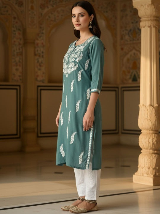 Spanish Green Haya plus size modal kurti