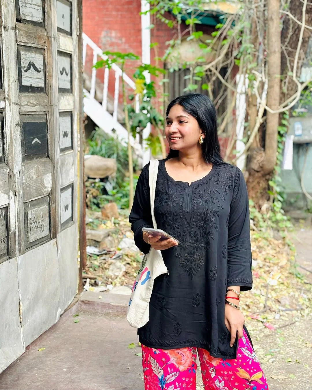 Black Inaya Shaded Dyed Rayon Short Top