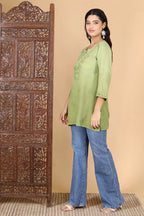 Henna Green Inaya Shaded Dyed Rayon Short Top