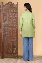 Henna Green Inaya Shaded Dyed Rayon Short Top
