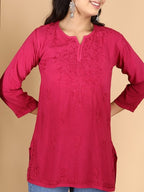 Magenta Inaya Shaded Dyed Rayon Short Top