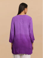 Purple Inaya Shaded Dyed Rayon Short Top