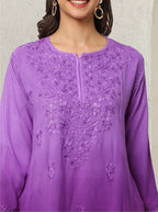 Purple Inaya Shaded Dyed Rayon Short Top
