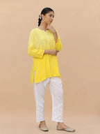 Yellow Inaya Shaded Dyed Rayon Short Top
