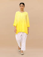 Yellow Inaya Shaded Dyed Rayon Short Top