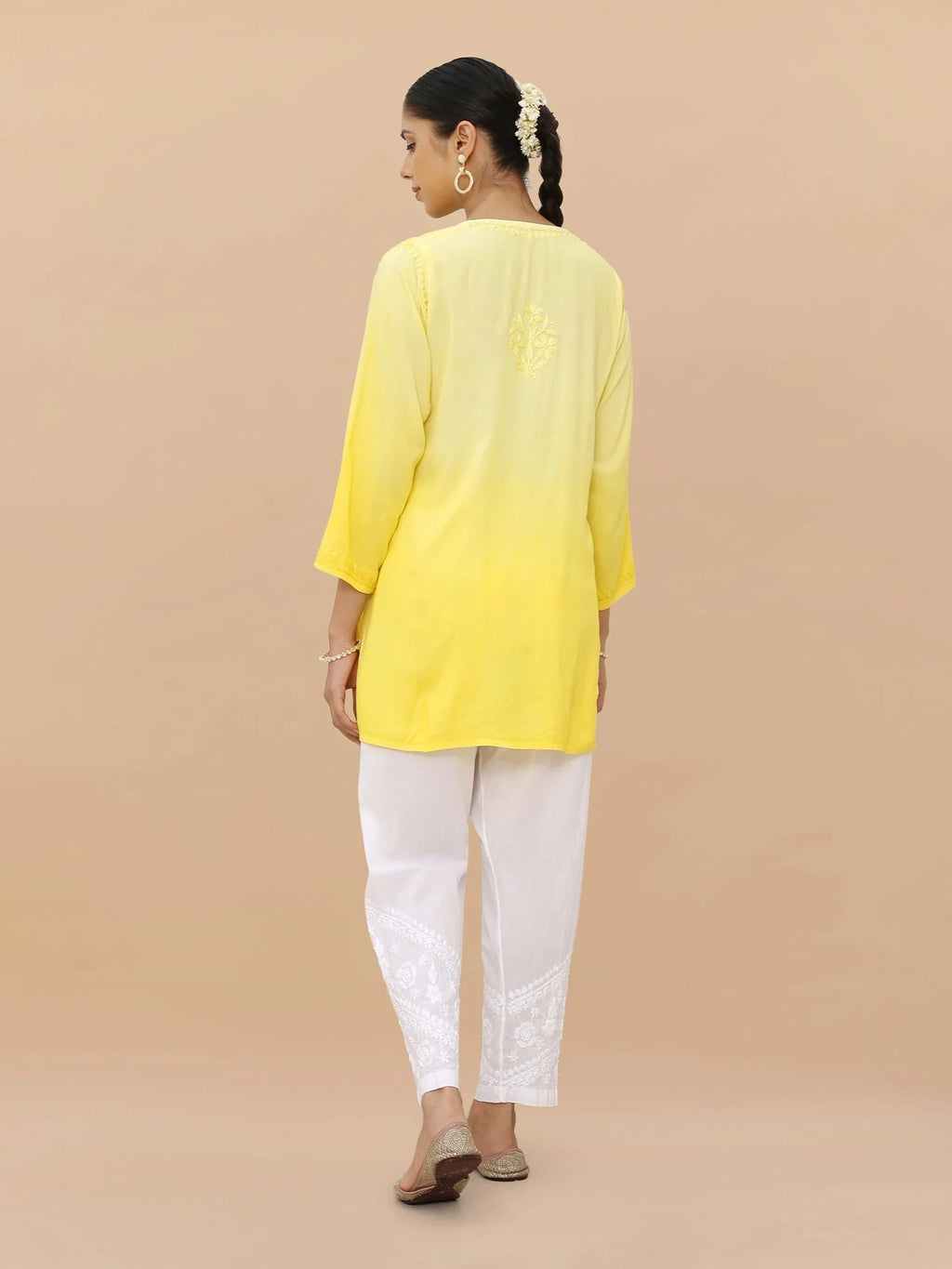 Yellow Inaya Shaded Dyed Rayon Short Top
