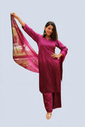 Purple Laila Ombre Dyed Rayon Kurti Set