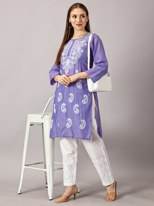 Chikankari Soft Cotton Kurti with Stretchable Lycra Pant Set – Comfortable & Stylish for All Occasions