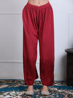 Maroon Lubna Shaded Rayon Kurti, Palazzo & Dupatta Set