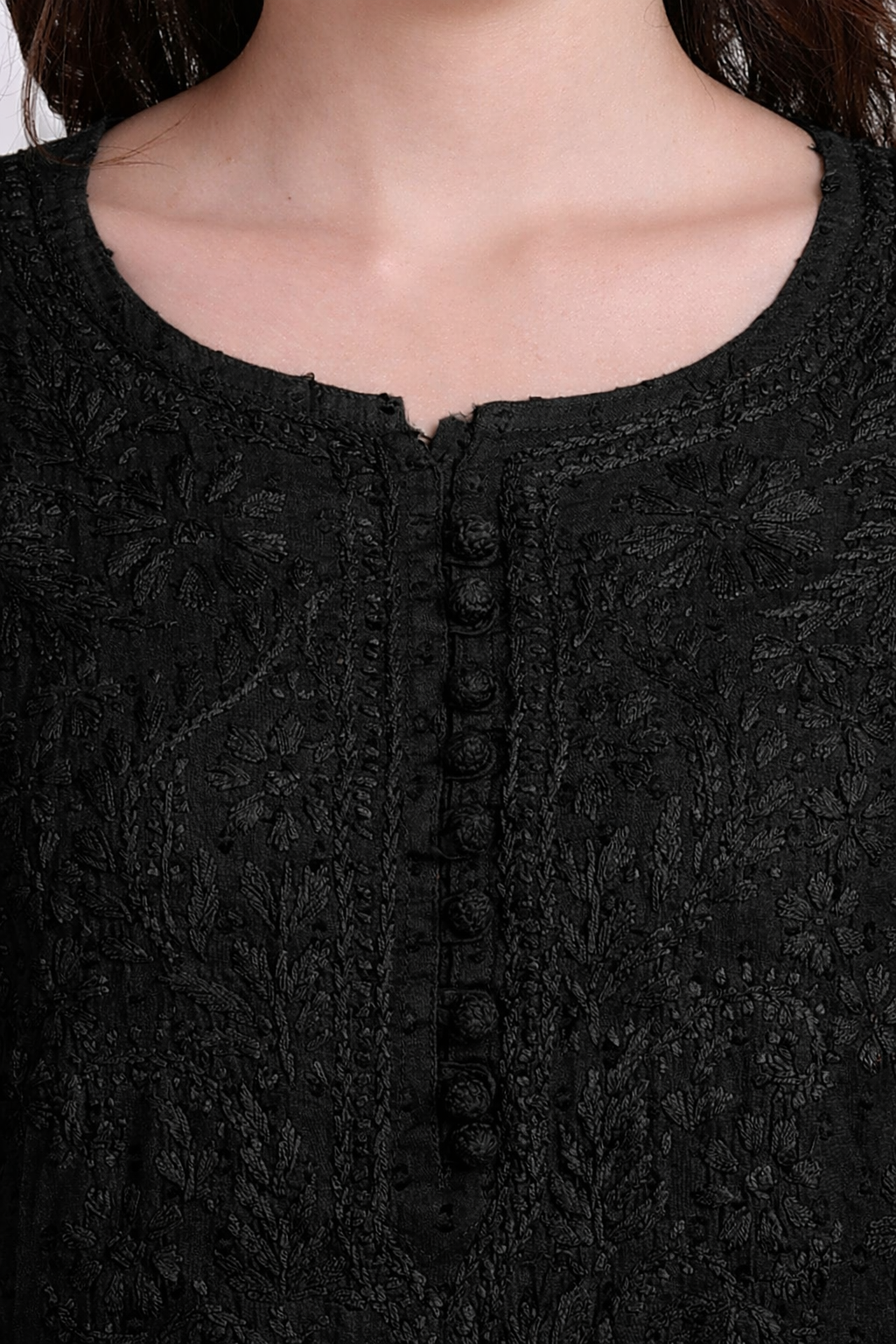Black Kubra Dyed Cotton Kurti & Pant Set
