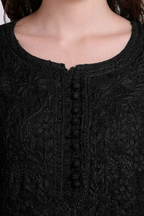 Black Kubra Dyed Cotton Kurti & Pant Set