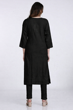 Black Kubra Dyed Cotton Kurti & Pant Set