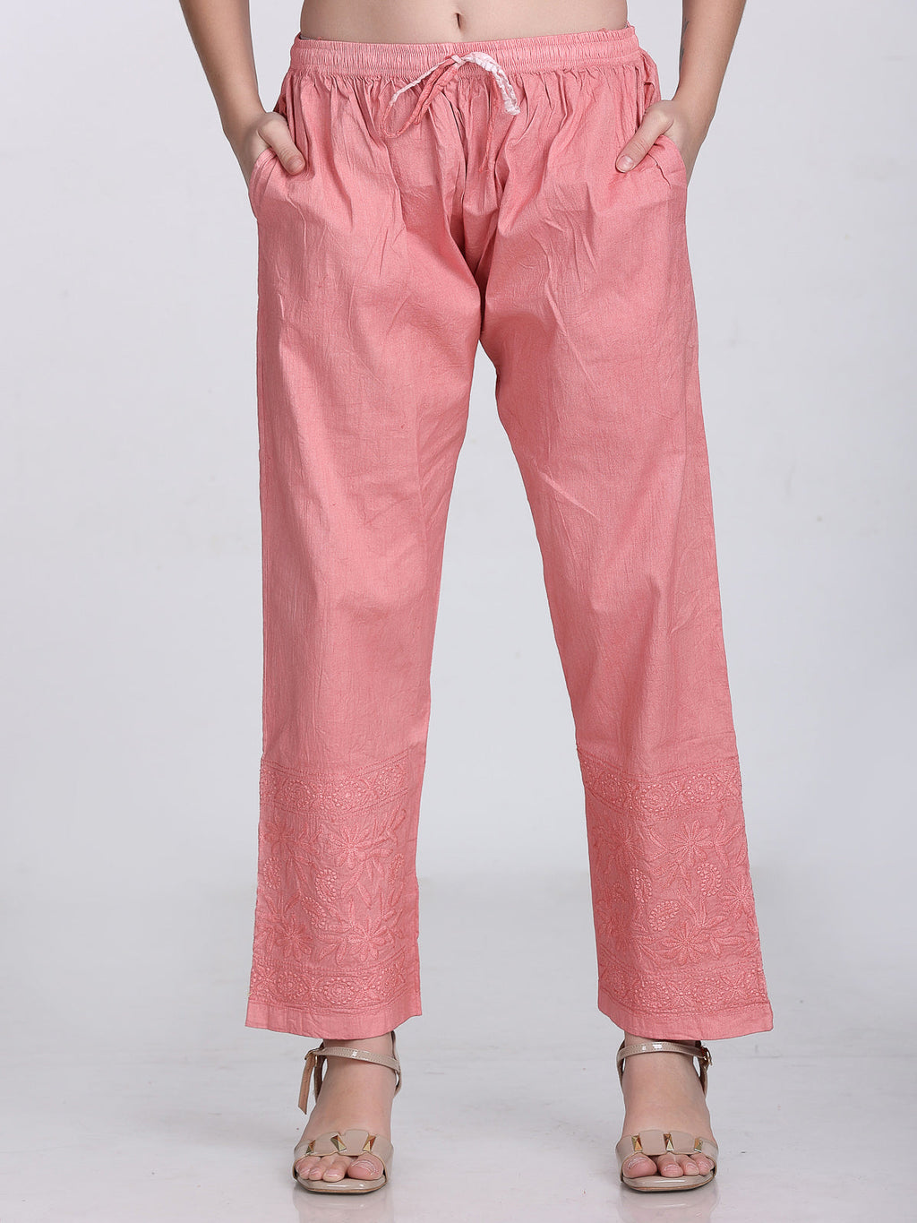 Nude Coral Kubra Dyed Cotton Kurti & Pant Set