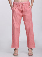 Nude Coral Kubra Dyed Cotton Kurti & Pant Set