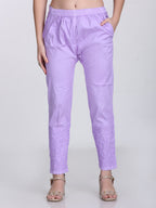 Purple Kubra Dyed Cotton Kurti & Pant Set