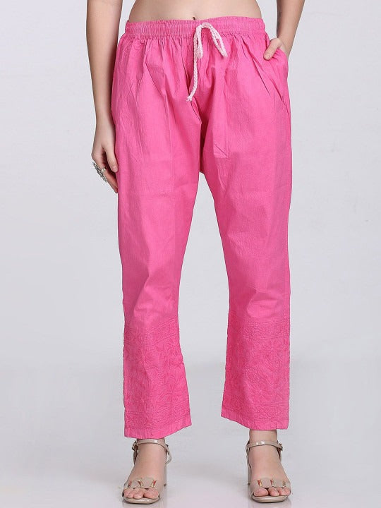 Pink Kubra Dyed Cotton Kurti & Pant Set