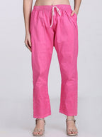 Pink Kubra Dyed Cotton Kurti & Pant Set