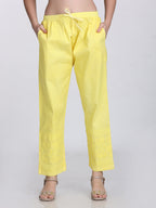 Yellow Kubra Dyed Cotton Kurti & Pant Set