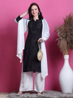 Black Yumna Dyed Chanderi Kurti With Mukesh Work