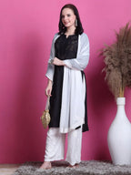 Black Yumna Dyed Chanderi Kurti With Mukesh Work