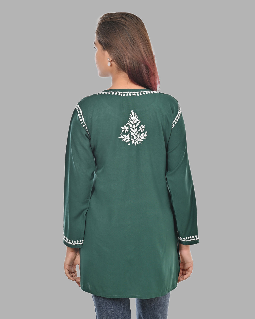 Mahira Bottle Green  Rayon Short Top - Comfortable, Breathable &amp; Perfect for Every Occasion by malabis