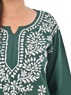 Mahira Bottle Green  Rayon Short Top - Comfortable, Breathable &amp; Perfect for Every Occasion by malabis