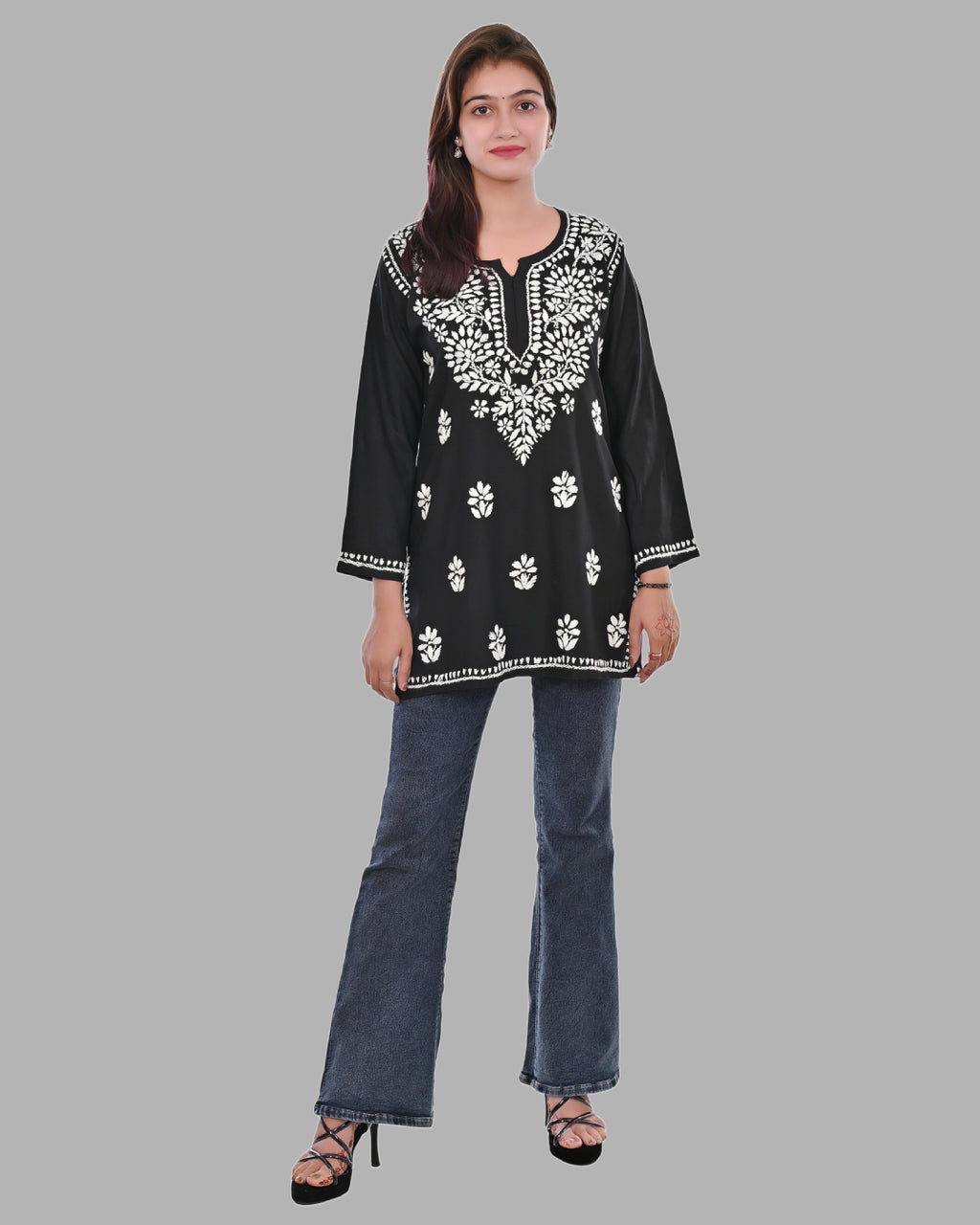 Mahira Black  Rayon Short Top - Comfortable, Breathable &amp; Perfect for Every Occasion by malabis