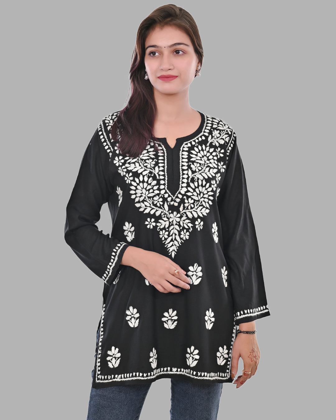 Mahira Black  Rayon Short Top - Comfortable, Breathable &amp; Perfect for Every Occasion by malabis