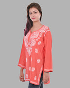 Mahira Coral  Rayon Short Top - Comfortable, Breathable &amp; Perfect for Every Occasion by malabis