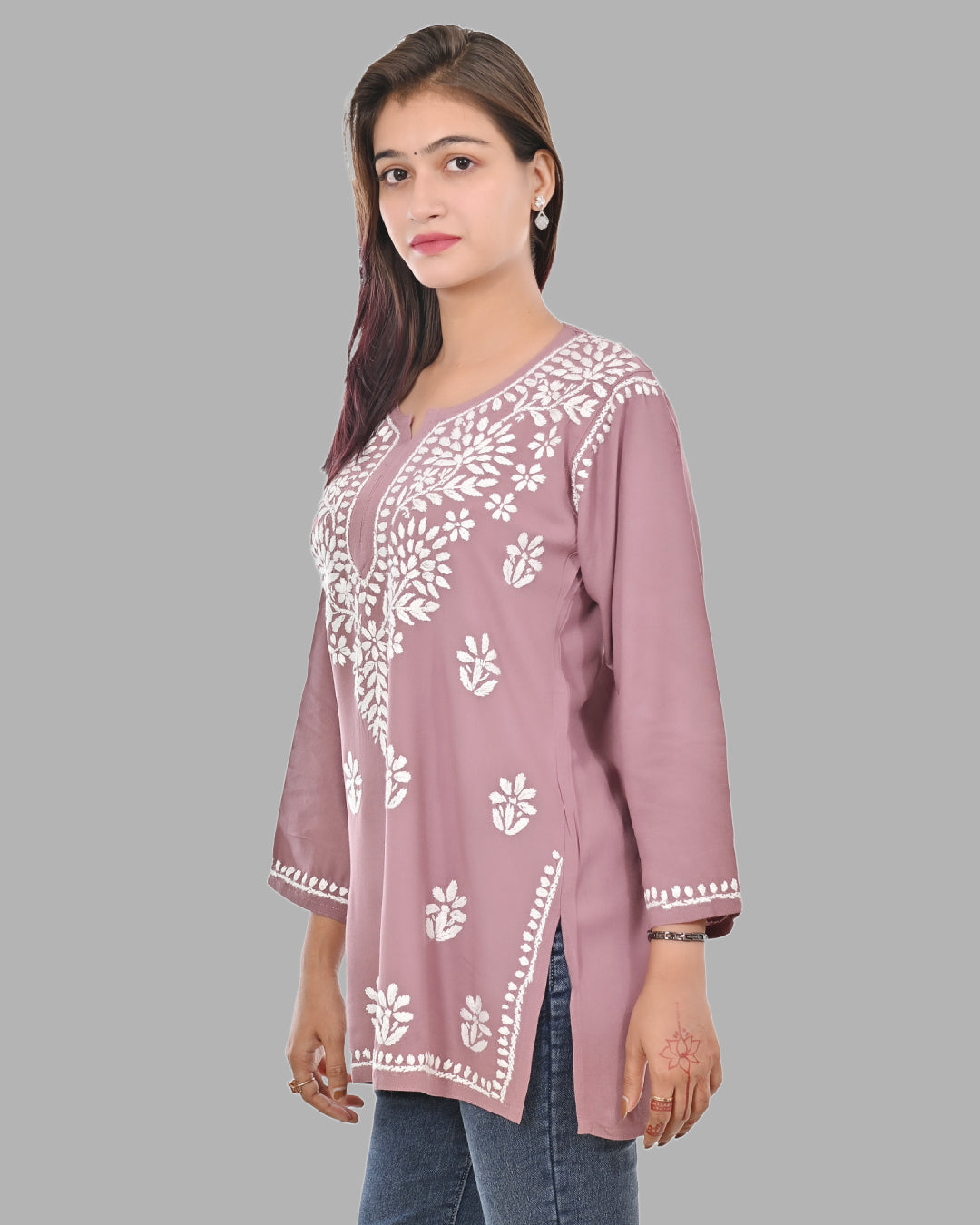 Mahira Mauve  Rayon Short Top - Comfortable, Breathable &amp; Perfect for Every Occasion by malabis
