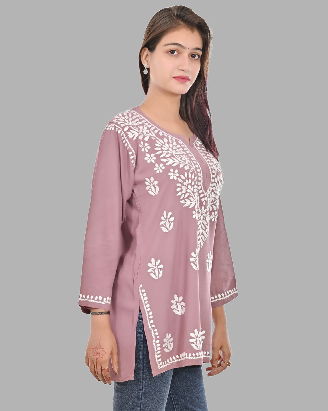 Mahira Mauve  Rayon Short Top - Comfortable, Breathable &amp; Perfect for Every Occasion by malabis