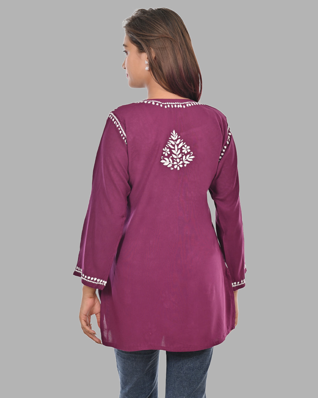 Wine  Rayon Short Top - Comfortable, Breathable Perfect for Every Occasion by malabis