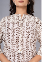 Brown Aarzo Printed Short Cotton Kurti