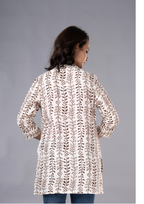 Brown Aarzo Printed Short Cotton Kurti